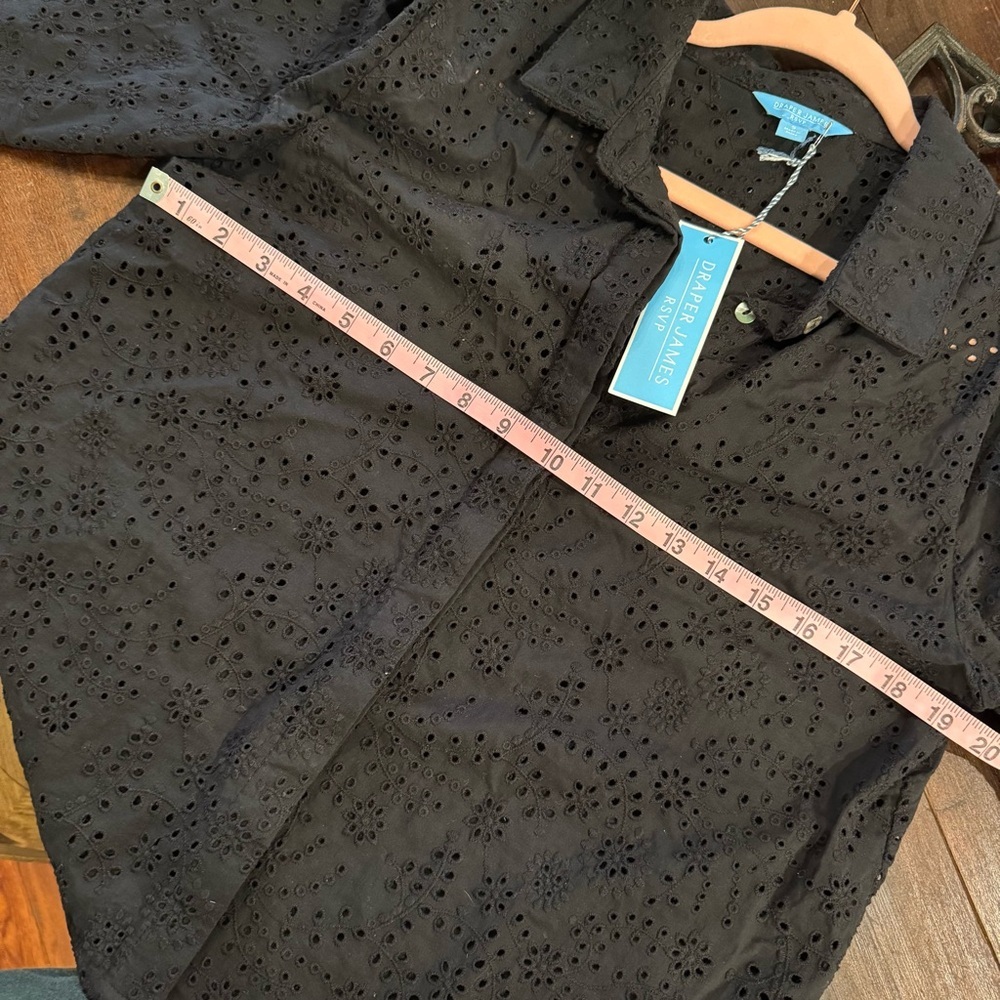 Draper James Black Eyelet Blouse NWT - Picture 5 of 10